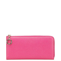 ブルガリ L字ファスナー 長財布 ピンク レザー レディース BVLGARI 【中古】