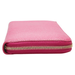 ブルガリ L字ファスナー 長財布 ピンク レザー レディース BVLGARI 【中古】