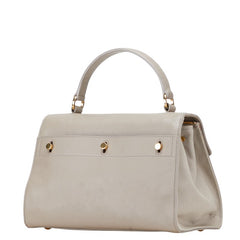 サンローラン ミューズトゥ ハンドバッグ ショルダーバッグ 2WAY 368229 グレージュ レザー キャンバス レディース SAINT LAURENT 【中古】