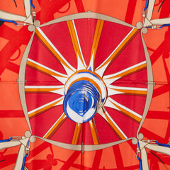 エルメス カレ90 En Roue Libre 自由への車輪 スカーフ レッド マルチカラー シルク レディース HERMES 【中古】