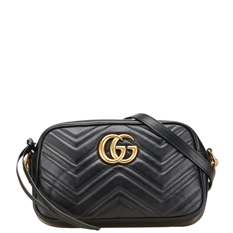 グッチ GGマーモント チェーン ショルダーバッグ 447632 ブラック レザー レディース GUCCI 【中古】