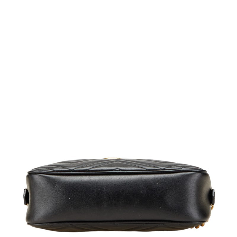 グッチ GGマーモント チェーン ショルダーバッグ 447632 ブラック レザー レディース GUCCI 【中古】