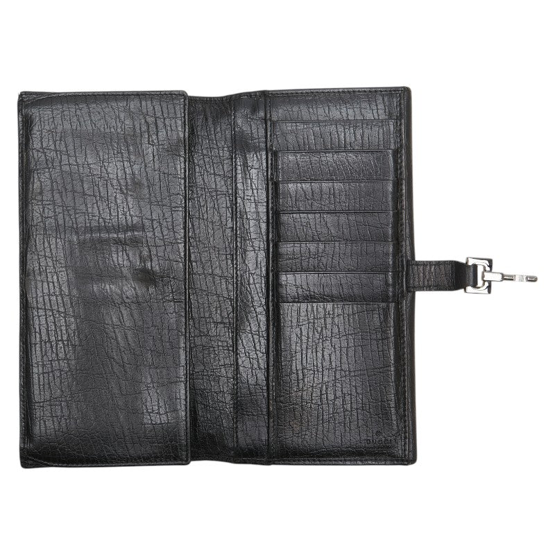 グッチ GGキャンバス ジャッキー 長財布 05479 ブラック キャンバス レザー レディース GUCCI 【中古】