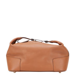 ロエベ ロゴ ハンドバッグ ブラウン レザー レディース LOEWE 【中古】