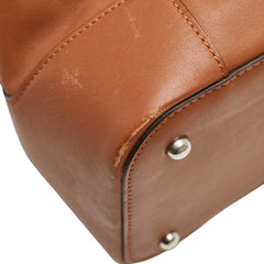 ロエベ ロゴ ハンドバッグ ブラウン レザー レディース LOEWE 【中古】