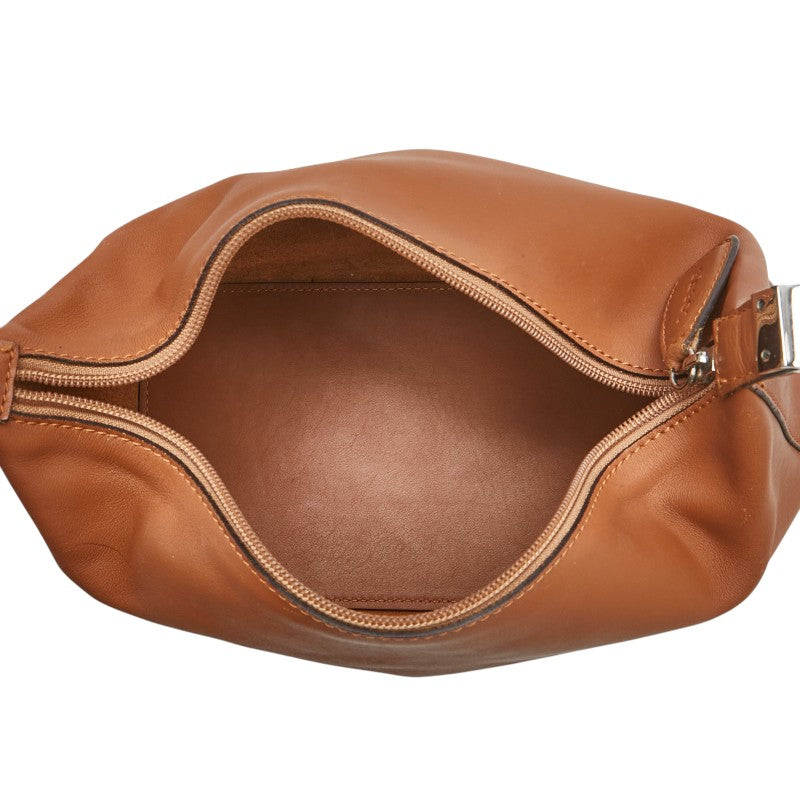 ロエベ ロゴ ハンドバッグ ブラウン レザー レディース LOEWE 【中古】