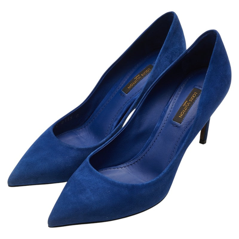 ルイ ヴィトン パンプス ハイヒール サイズ：36 1/2 ブルー スウェード レディース LOUIS VUITTON 【中古】