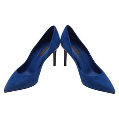 ルイ ヴィトン パンプス ハイヒール サイズ：36 1/2 ブルー スウェード レディース LOUIS VUITTON 【中古】