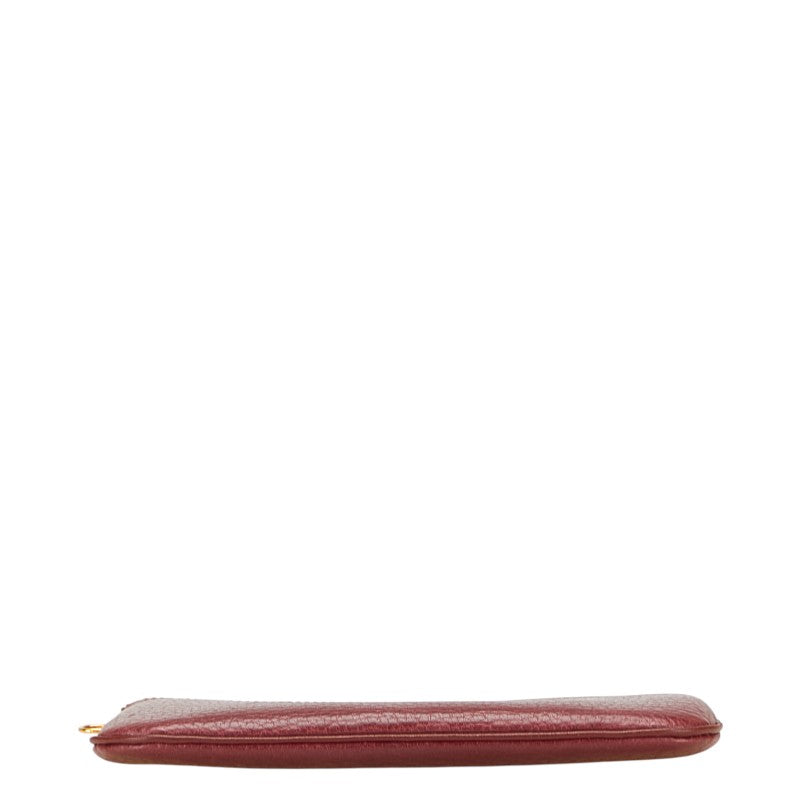 カルティエ マストライン ポーチ コインケース ワインレッド ボルドー レザー レディース CARTIER 【中古】