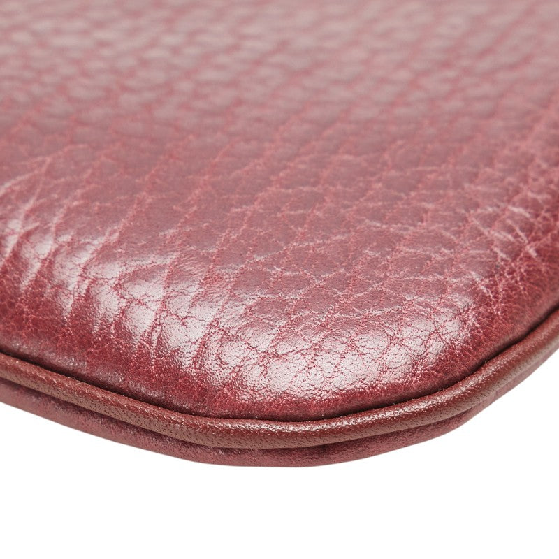 カルティエ マストライン ポーチ コインケース ワインレッド ボルドー レザー レディース CARTIER 【中古】