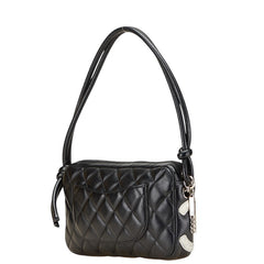 シャネル マトラッセ カンボンライン ココマーク ワンショルダーバッグ アクセサリーポーチ ブラック カーフスキン レディース CHANEL 【中古】