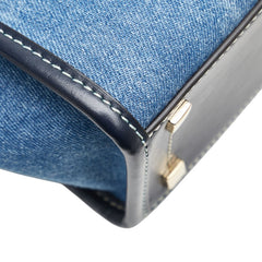 ジミーチュウ ヴァレンヌ トート スモール ハンドバッグ ショルダーバッグ 2WAY インディゴブルー ブラック デニム レザー レディース JIMMY CHOO 【中古】