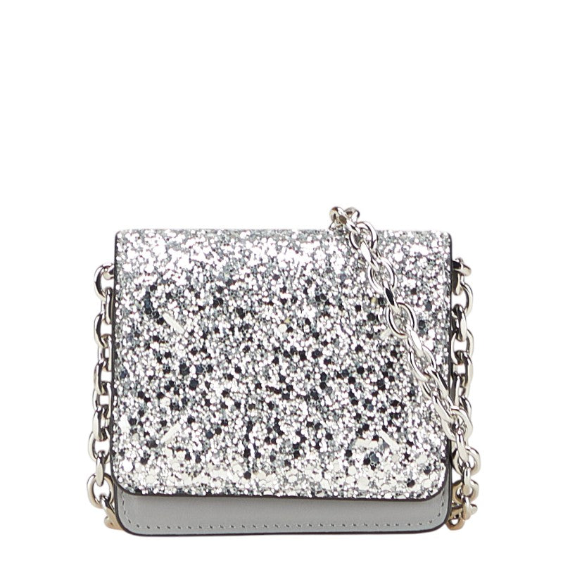マルタンマルジェラ メゾンマルジェラ11 グリッター チェーン ショルダーウォレット S35UI0542 シルバー レザー レディース MARTIN MARGIELA 【中古】