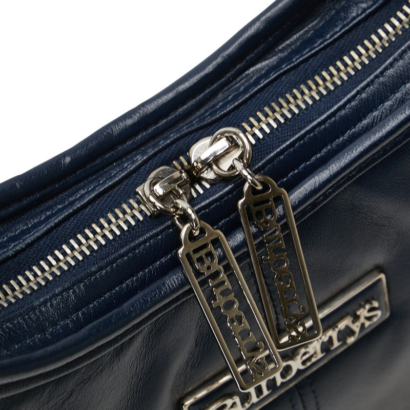 バーバリー ノバチェック ワンショルダーバッグ ネイビー レザー レディース BURBERRY 【中古】