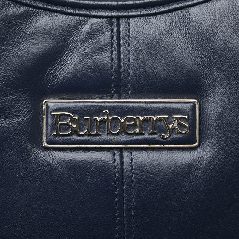 バーバリー ノバチェック ワンショルダーバッグ ネイビー レザー レディース BURBERRY 【中古】