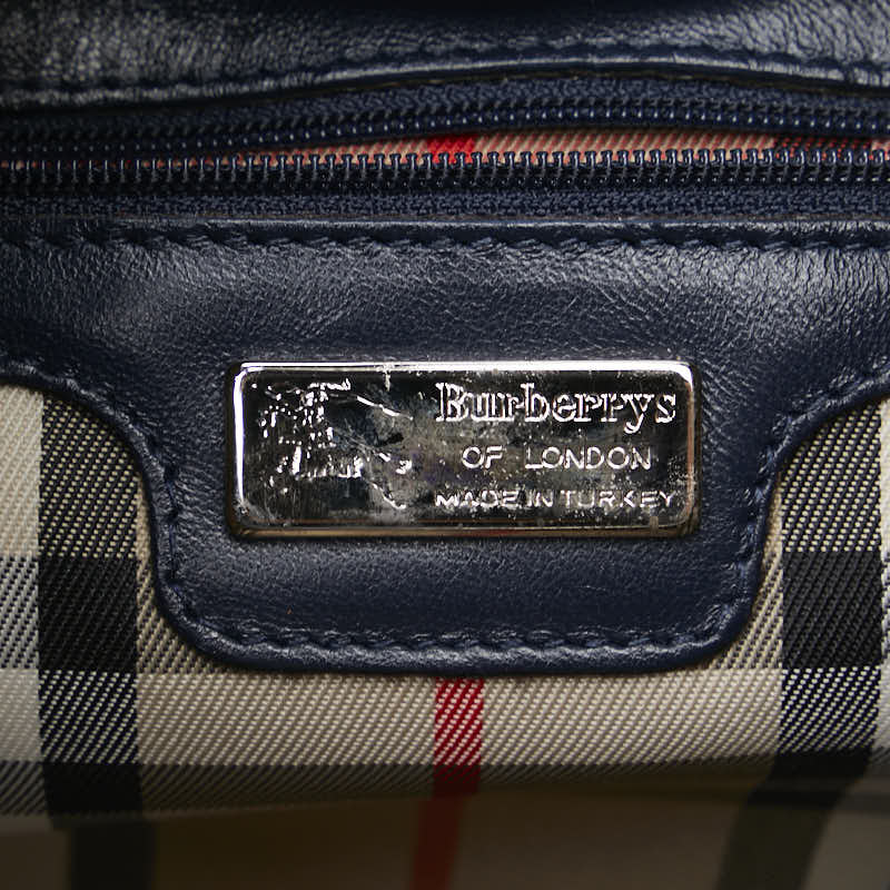 バーバリー ノバチェック ワンショルダーバッグ ネイビー レザー レディース BURBERRY 【中古】