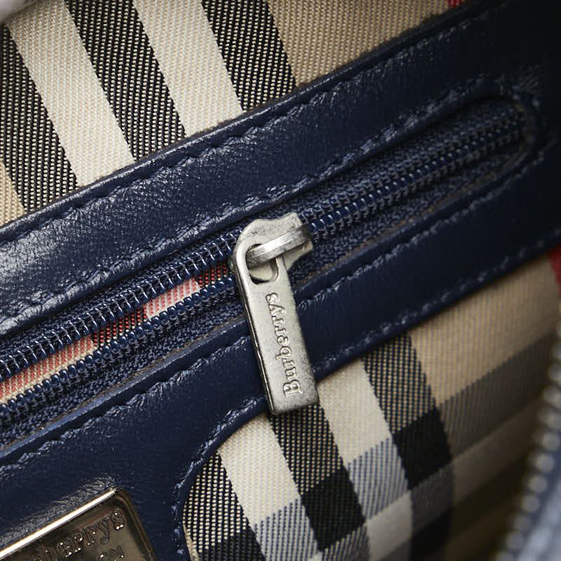 バーバリー ノバチェック ワンショルダーバッグ ネイビー レザー レディース BURBERRY 【中古】