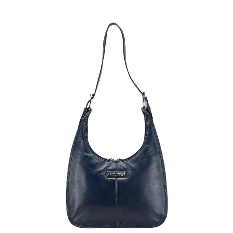 バーバリー ノバチェック ワンショルダーバッグ ネイビー レザー レディース BURBERRY 【中古】