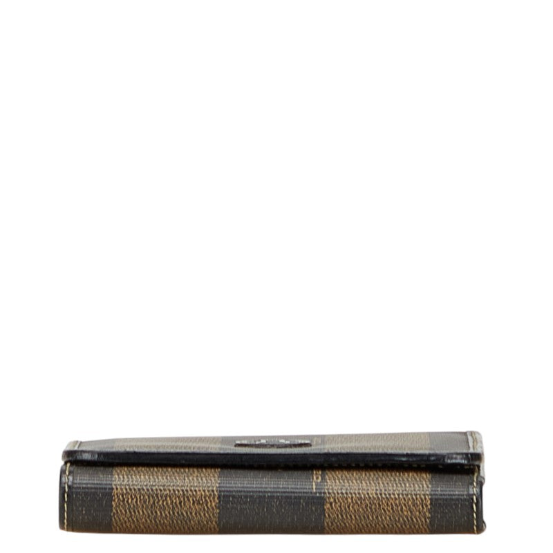 フェンディ ペカン 三つ折り財布 ブラック ブラウン PVC レザー レディース FENDI 【中古】
