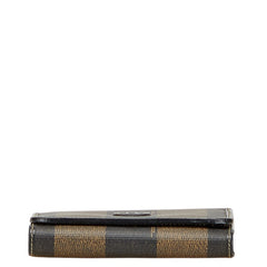 フェンディ ペカン 三つ折り財布 ブラック ブラウン PVC レザー レディース FENDI 【中古】