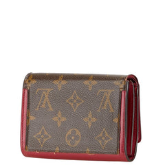 ルイ ヴィトン モノグラム ポルトフォイユ フロールコンパクト 二つ折り財布 M64588 ブラウン フューシャ PVC レザー レディース LOUIS VUITTON 【中古】