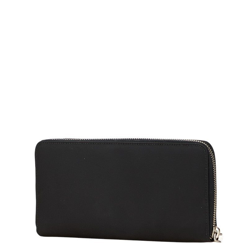 プラダ ドクロ スカル 長財布 ラウンドファスナー 2M1264 ブラック シルバー ナイロン レザー メンズ PRADA 【中古】