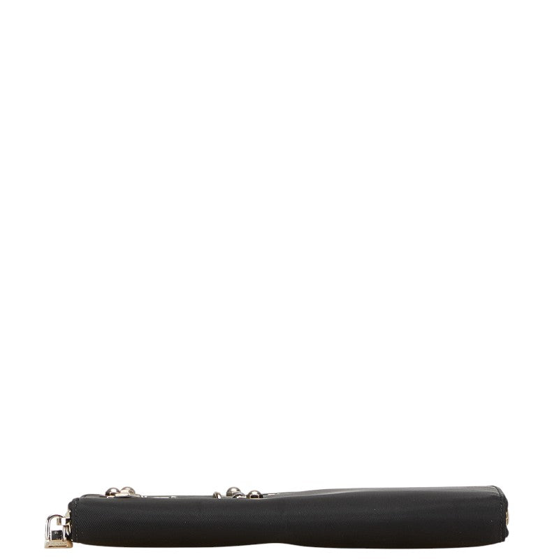 プラダ ドクロ スカル 長財布 ラウンドファスナー 2M1264 ブラック シルバー ナイロン レザー メンズ PRADA 【中古】