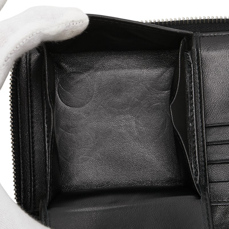 プラダ ドクロ スカル 長財布 ラウンドファスナー 2M1264 ブラック シルバー ナイロン レザー メンズ PRADA 【中古】