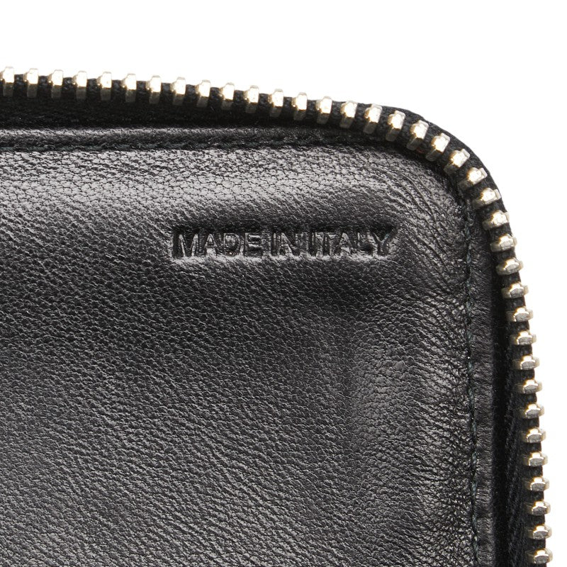 プラダ ドクロ スカル 長財布 ラウンドファスナー 2M1264 ブラック シルバー ナイロン レザー メンズ PRADA 【中古】