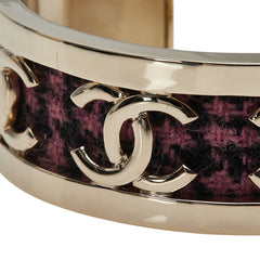 シャネル ココマーク バングル サイズ：S ゴールド ピンク ブラック メッキ ツイード レディース CHANEL 【中古】