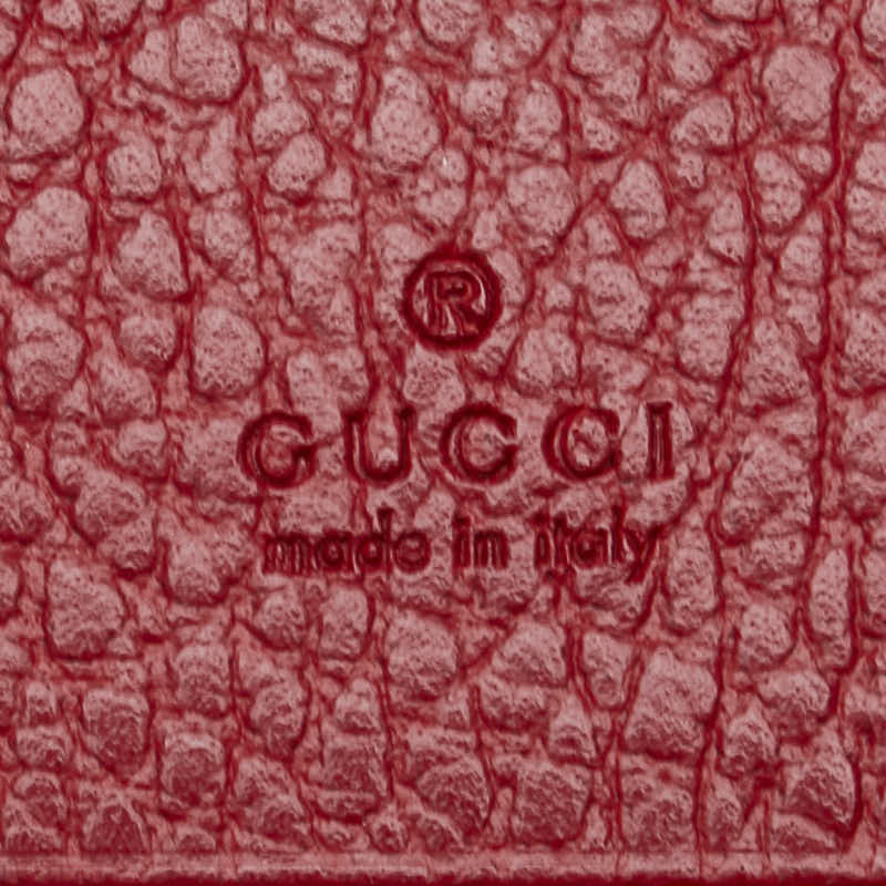 グッチ ダブルG 二つ折り財布 456126 レッド レザー レディース GUCCI 【中古】
