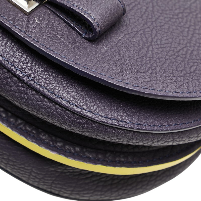 Delvaux デルヴォー ミュタン ショルダーバッグ パープル イエロー レザー レディース 【中古】
