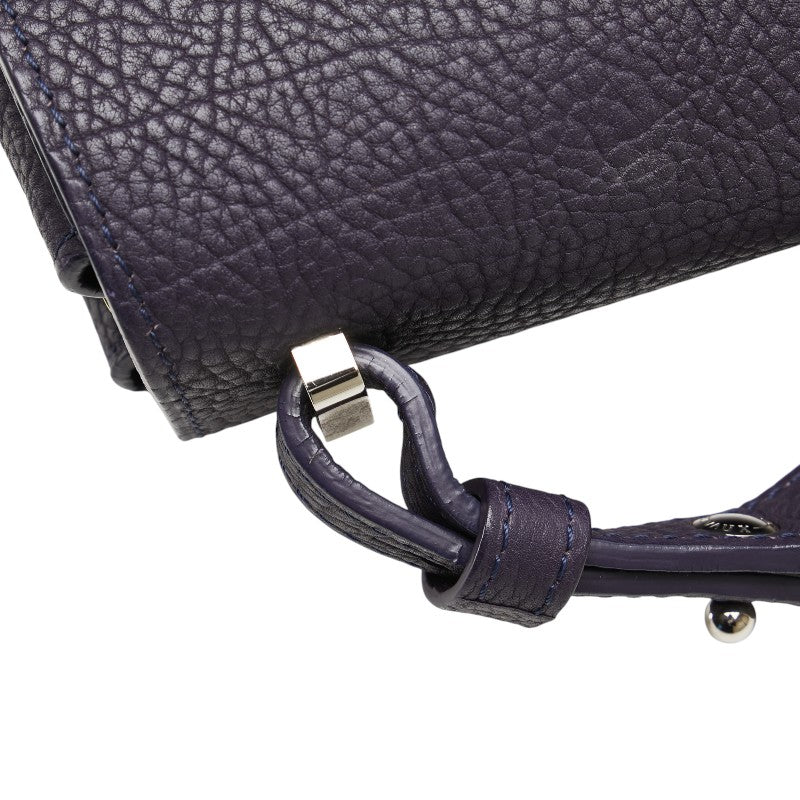 Delvaux デルヴォー ミュタン ショルダーバッグ パープル イエロー レザー レディース 【中古】