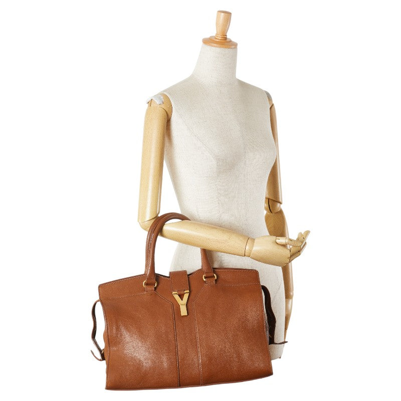 イヴ サンローラン Yライン カバシック クラシック ハンドバッグ 279079 ブラウン レザー レディース YVES SAINT LAURENT 【中古】