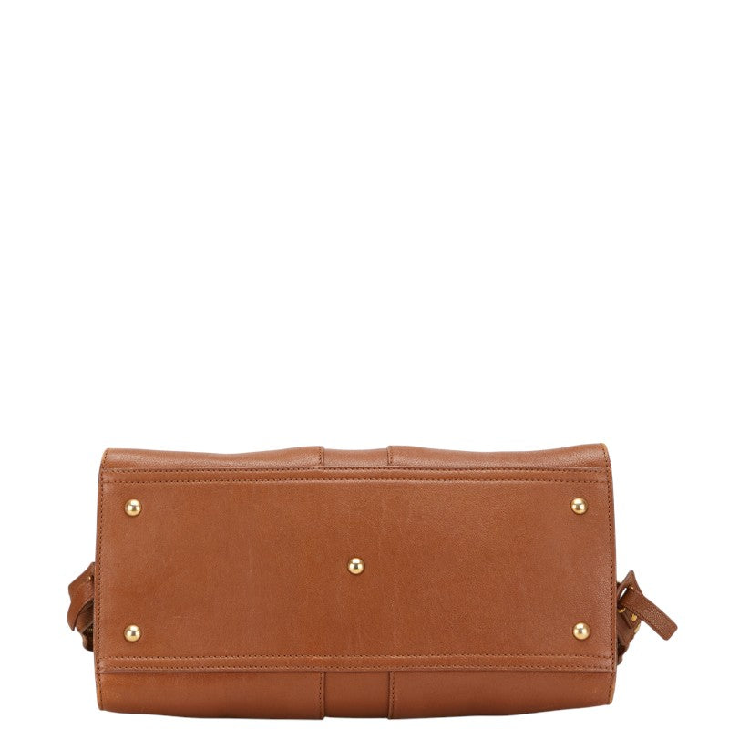 イヴ サンローラン Yライン カバシック クラシック ハンドバッグ 279079 ブラウン レザー レディース YVES SAINT LAURENT 【中古】