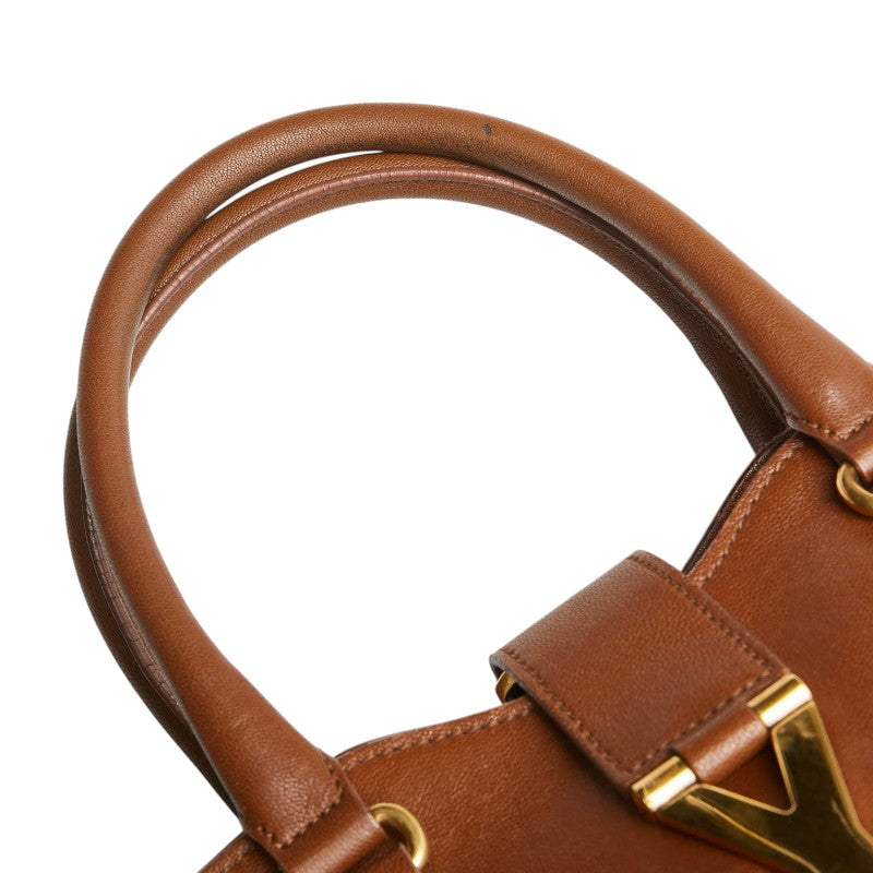 イヴ サンローラン Yライン カバシック クラシック ハンドバッグ 279079 ブラウン レザー レディース YVES SAINT LAURENT 【中古】
