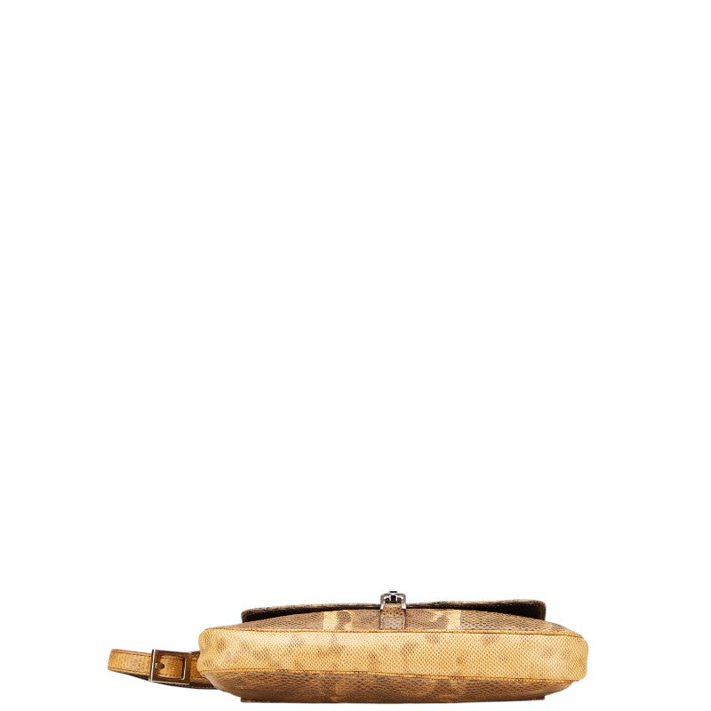 グッチ ジャッキー パイソン ワンショルダーバッグ 001 3824 3573 ブラウン ベージュ レザー レディース GUCCI 【中古】