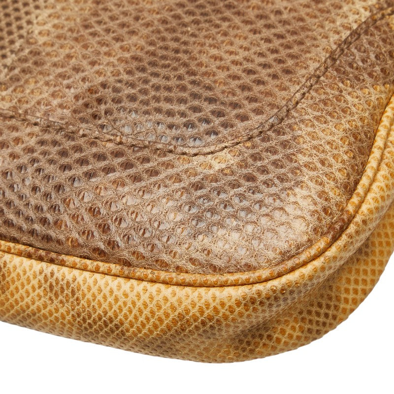 グッチ ジャッキー パイソン ワンショルダーバッグ 001 3824 3573 ブラウン ベージュ レザー レディース GUCCI 【中古】