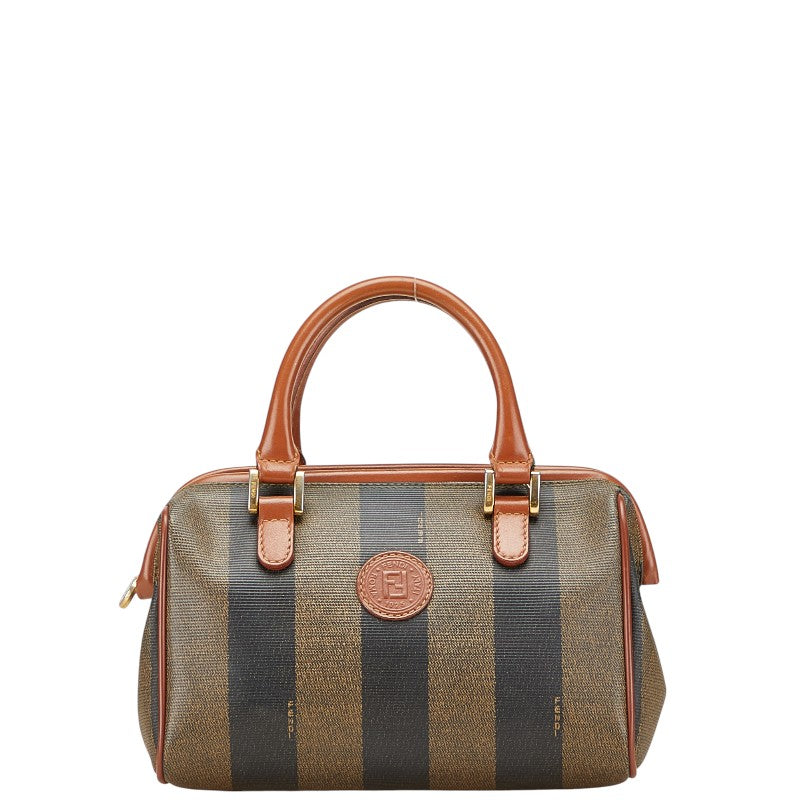 フェンディ ペカン ミニボストンバッグ ハンドバッグ カーキ ブラウン PVC レザー レディース FENDI 【中古】