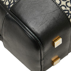 ロエベ アナグラム アマソナ19 スクエアバッグ ハンドバッグ ブラック キャンバス レザー レディース LOEWE 【中古】