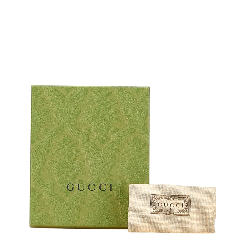 グッチ スクリプト ミニウォレット 二つ折り財布 772639 グレー レザー レディース GUCCI 【中古】