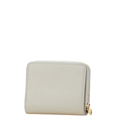 グッチ スクリプト ミニウォレット 二つ折り財布 772639 グレー レザー レディース GUCCI 【中古】