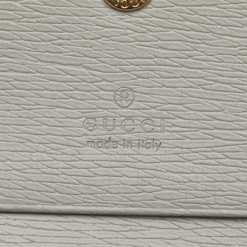 グッチ スクリプト ミニウォレット 二つ折り財布 772639 グレー レザー レディース GUCCI 【中古】