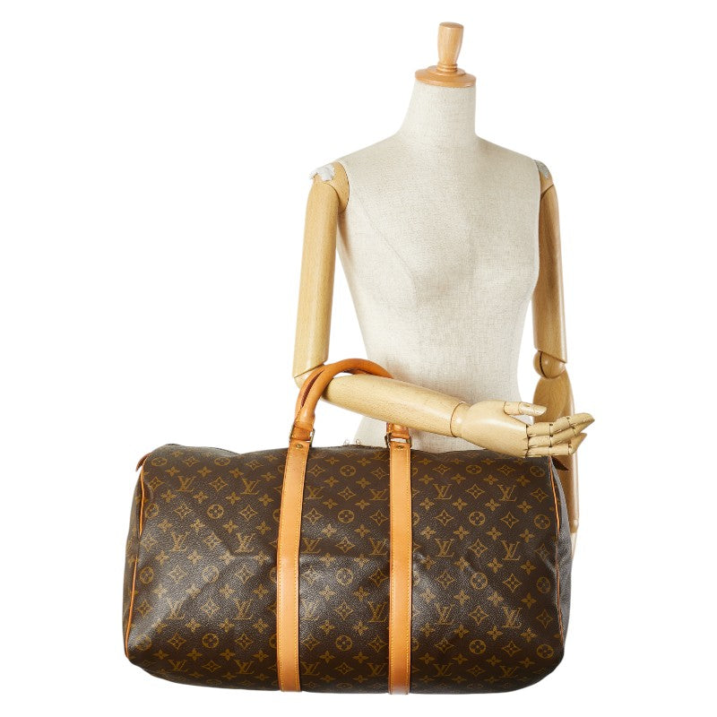 ルイ ヴィトン モノグラム キーポル50 ボストンバッグ トラベルバッグ M41426 ブラウン PVC レザー レディース LOUIS VUITTON 【中古】