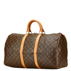 ルイ ヴィトン モノグラム キーポル50 ボストンバッグ トラベルバッグ M41426 ブラウン PVC レザー レディース LOUIS VUITTON 【中古】