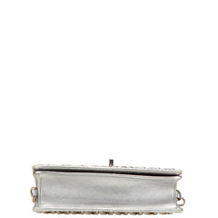 ミュウミュウ マテラッセ チェーン ショルダーバッグ シルバー レザー レディース MIUMIU 【中古】