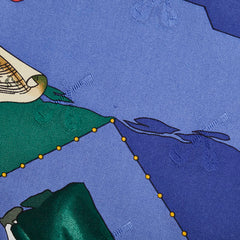 エルメス カレ90 LE CARNAVAL DE VENISE ベニスのカーニバル スカーフ ブルー レッド マルチカラー シルク レディース HERMES 【中古】