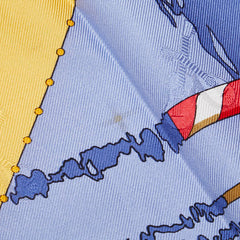 エルメス カレ90 LE CARNAVAL DE VENISE ベニスのカーニバル スカーフ ブルー レッド マルチカラー シルク レディース HERMES 【中古】