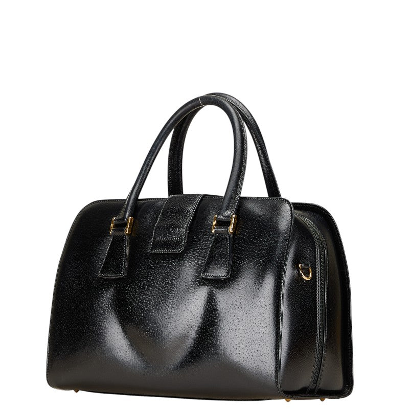 グッチ オールドグッチ ボストンバッグ ショルダーバッグ 2WAY 000 109 0112 ブラック レザー レディース GUCCI 【中古】
