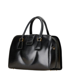 グッチ オールドグッチ ボストンバッグ ショルダーバッグ 2WAY 000 109 0112 ブラック レザー レディース GUCCI 【中古】